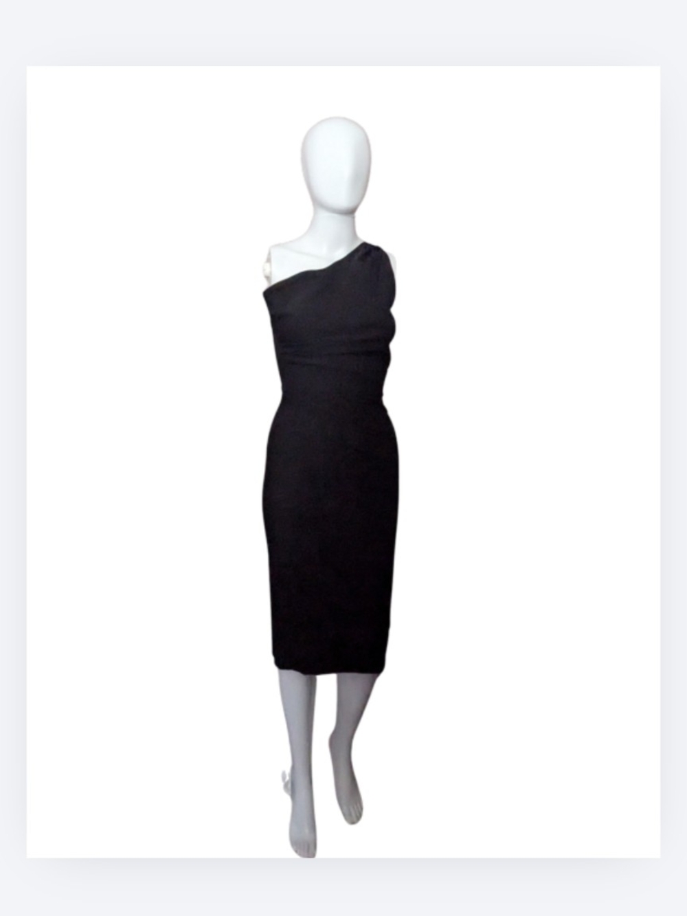 Stop Staring Black One-Shoulder Sheath Dress- Sz S